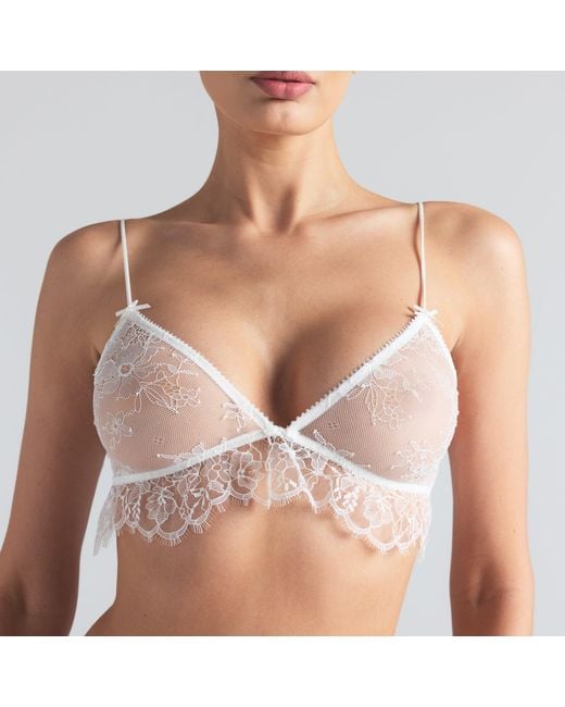 Skims White Triangle Bralette