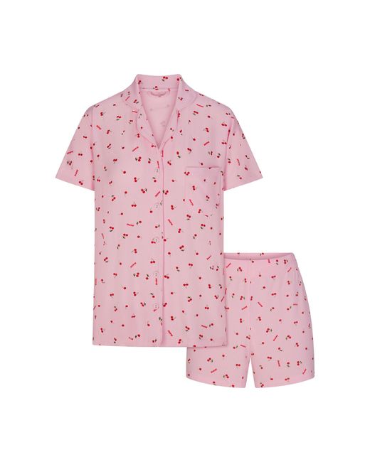 Skims Pink Short Pajama Set