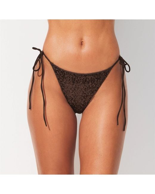 Skims Orange Sequin Bikini Bottom