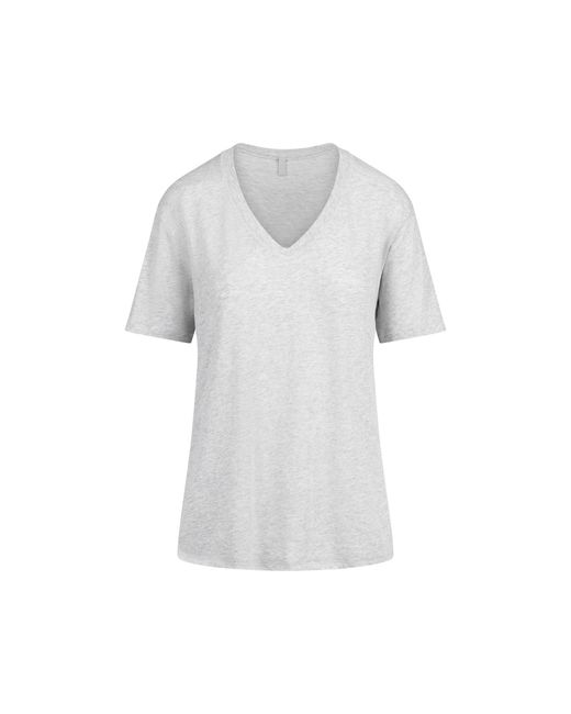 Skims Gray Jersey V-Neck T-Shirt