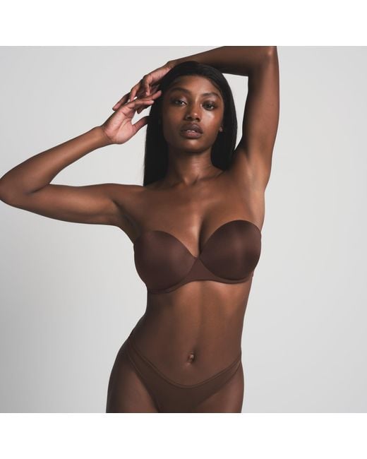 Skims Brown Strapless Push-Up Bra