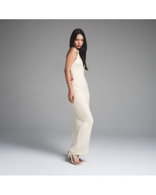 Skims White Halter Long Dress
