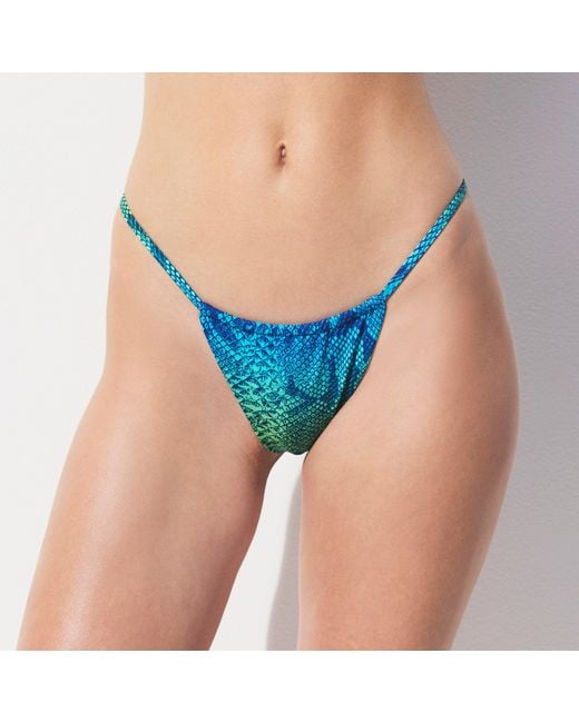 Skims Blue String Bikini Bottom