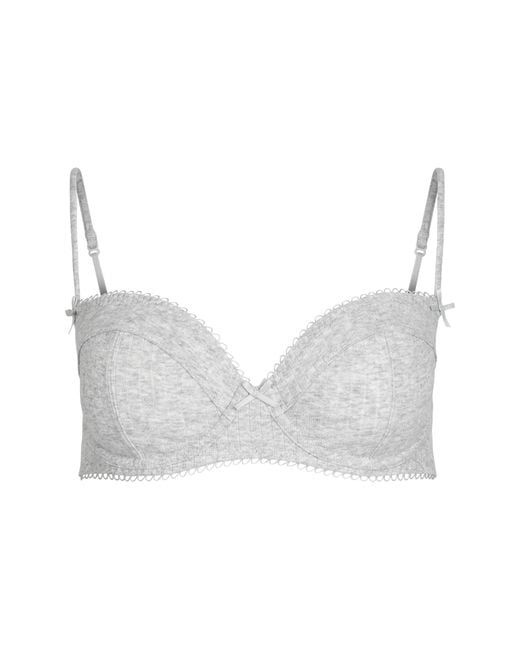 Skims Gray Unlined Balconette Bra