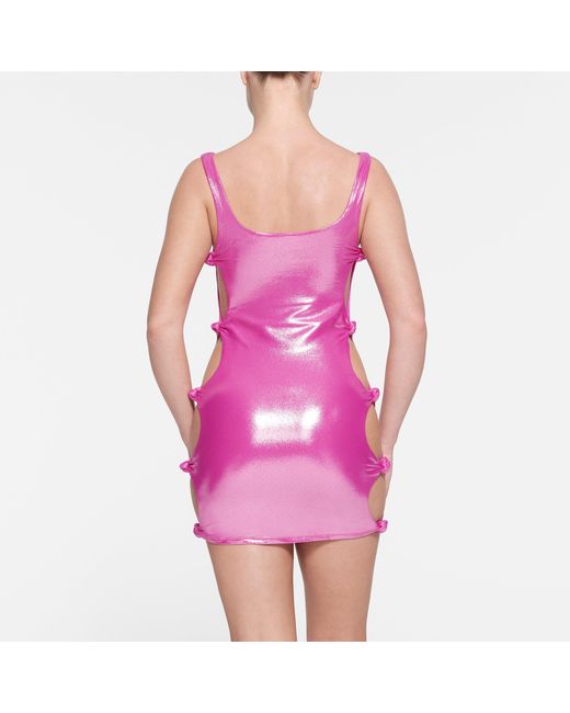 Skims Pink Knotted Tank Dress