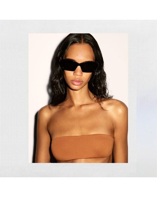 Skims Brown Micro Bandeau Bikini Top