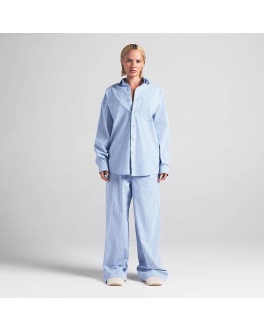 Skims Blue Oversized Pajama Set
