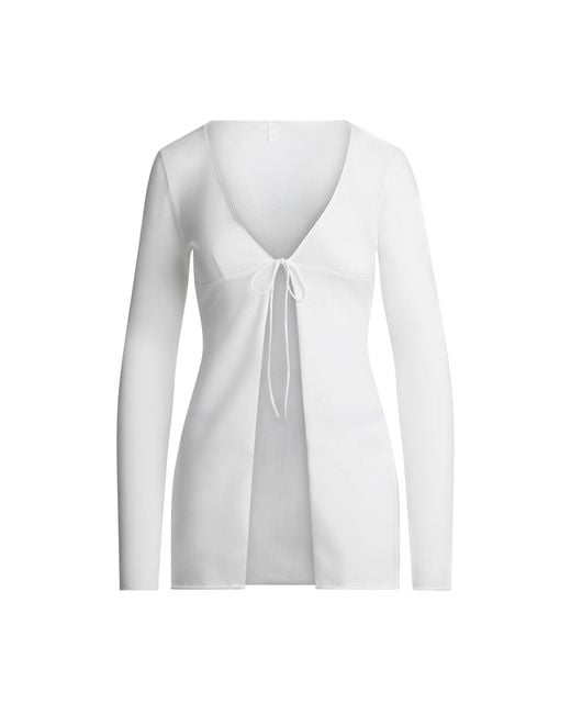 Skims White Tie Front Top