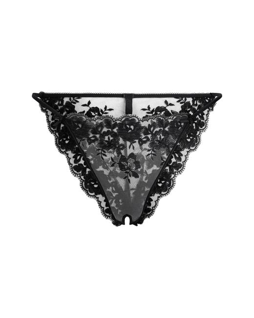 Skims Black Crotchless String Bikini