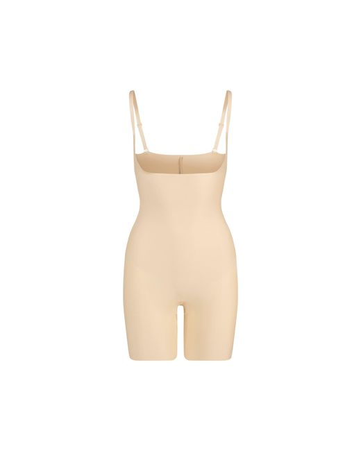 Skims Natural Core Sculpt Open Bust Mid Thigh Bodysuit