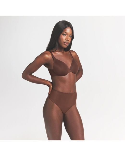 Skims Brown Seamless Underwire Full Coverage Bra
