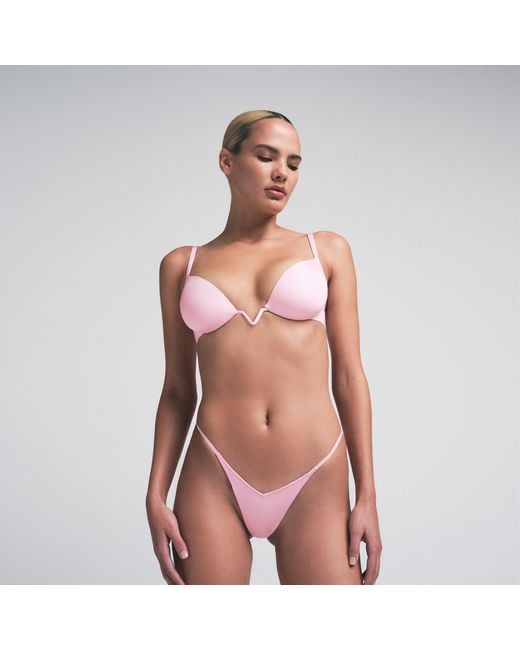 Skims Pink Deep Plunge Push-Up Bra