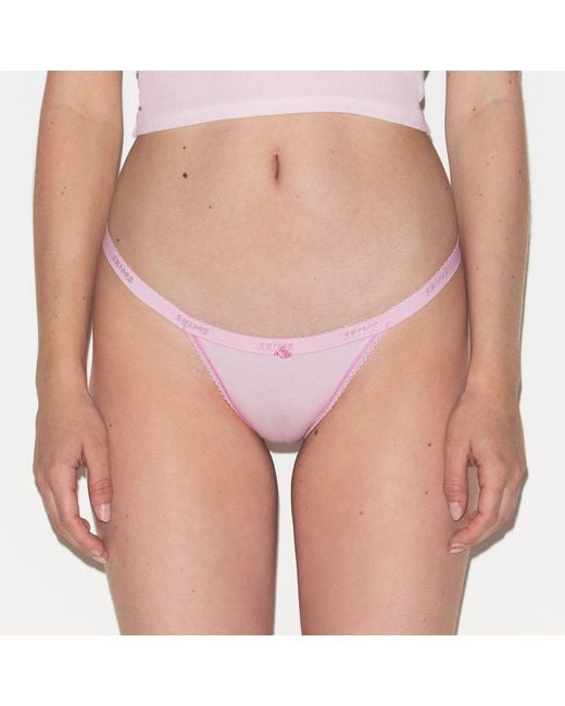 Skims Multicolor Logo Picot Thong 7-Pack