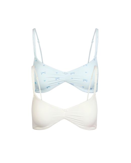 Skims Brown Picot Skimpy Scoop Bralette 2-Pack