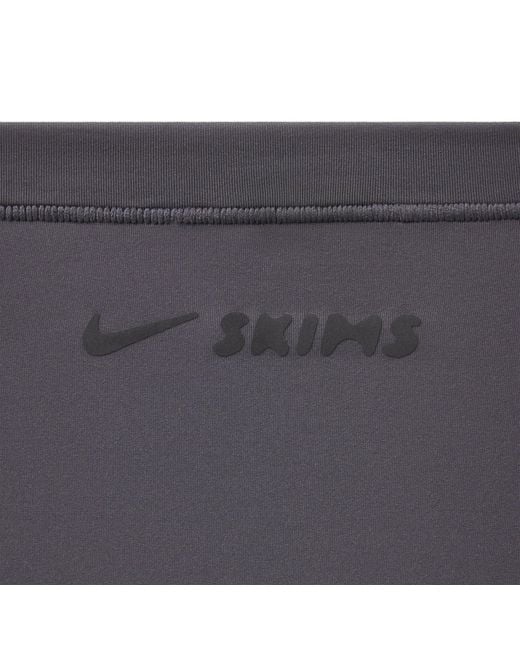 Skims Blue Mock Neck Long Sleeve Top