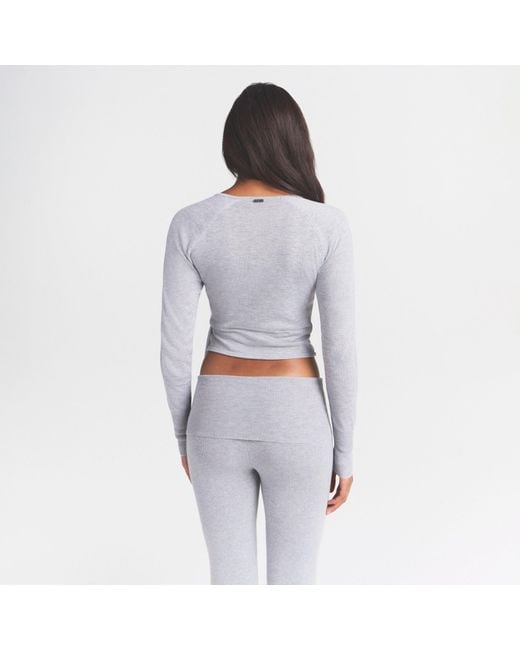 Skims White Wrap Sweater