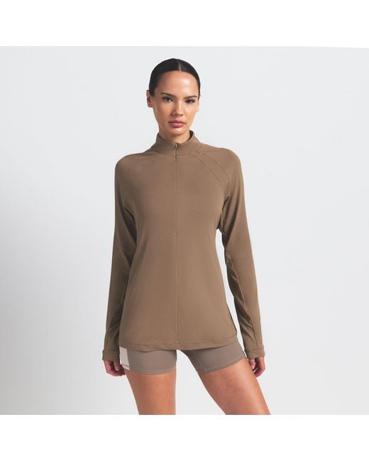 Skims Brown Long Sleeve Half Zip Myrrh