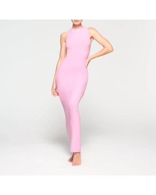 Skims Pink Sleeveless Long Dress