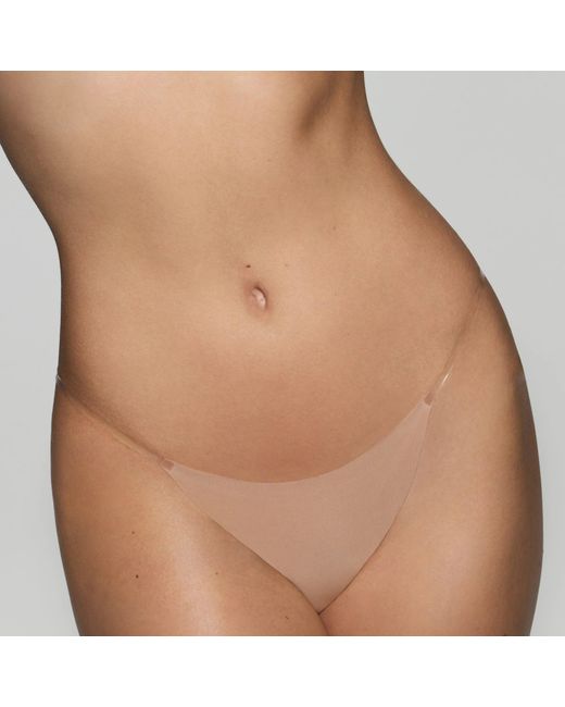 Skims Brown Clear Strap String Thong