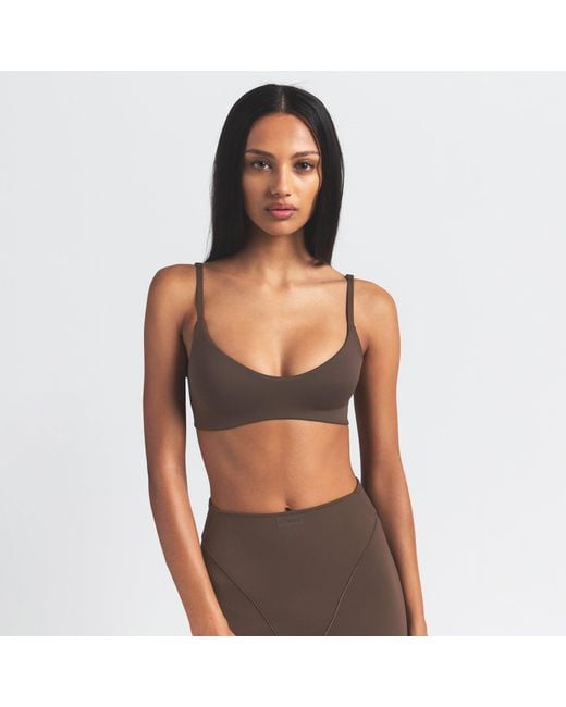 Skims Brown Micro Scoop Bra