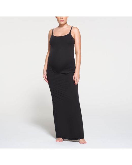 Skims Black Maternity Long Slip Dress