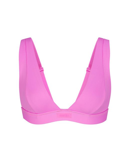 Skims Pink Plunge Bikini Top