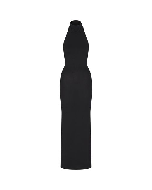 Skims Low Back Halter Dress in Black | Lyst