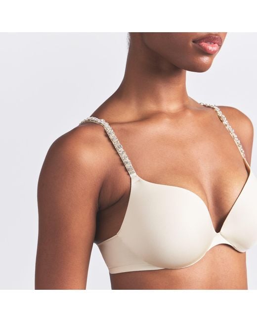 Skims Natural Rhinestone Teardrop Push-Up Bra