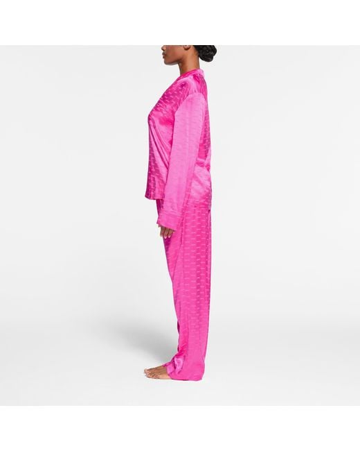Skims Long Sleeve Button Up Pajama Set in Pink Lyst