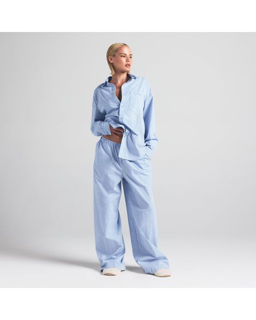 Skims Blue Oversized Pajama Set
