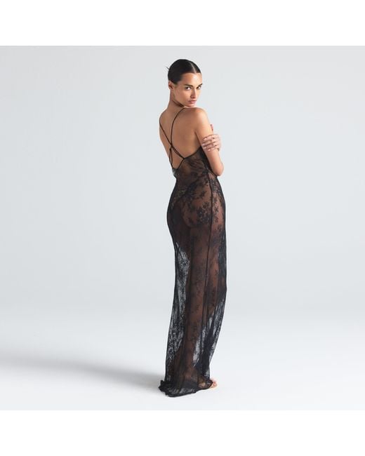 Skims Low Back Long Dress in Gray | Lyst Skims Low Back Long Dress in Gray | Lyst