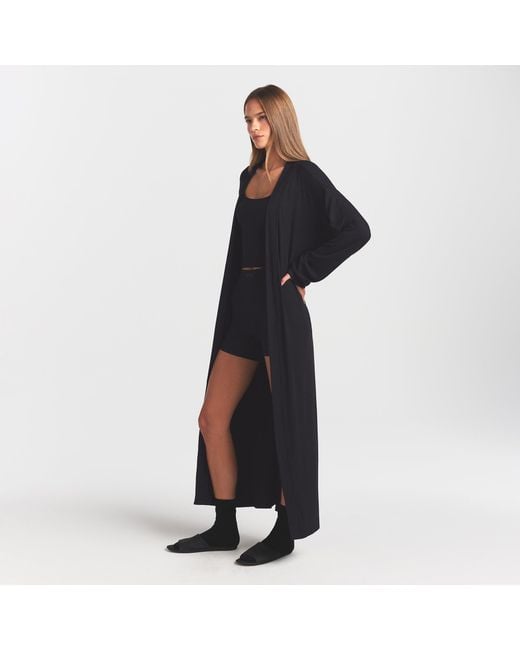 Skims Black Long Robe