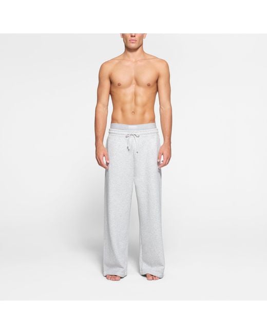 Skims Oversized Straight Leg Pants in White for Men