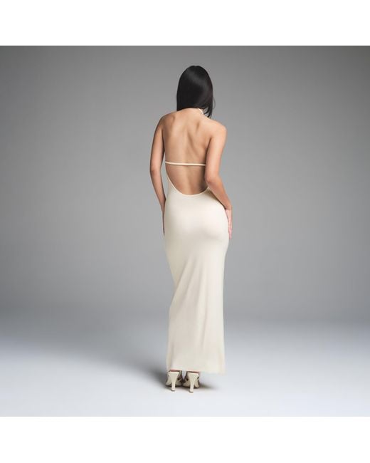 Skims White Halter Long Dress