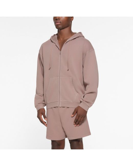 Skims Natural Relaxed Zip Up Hoodie for men