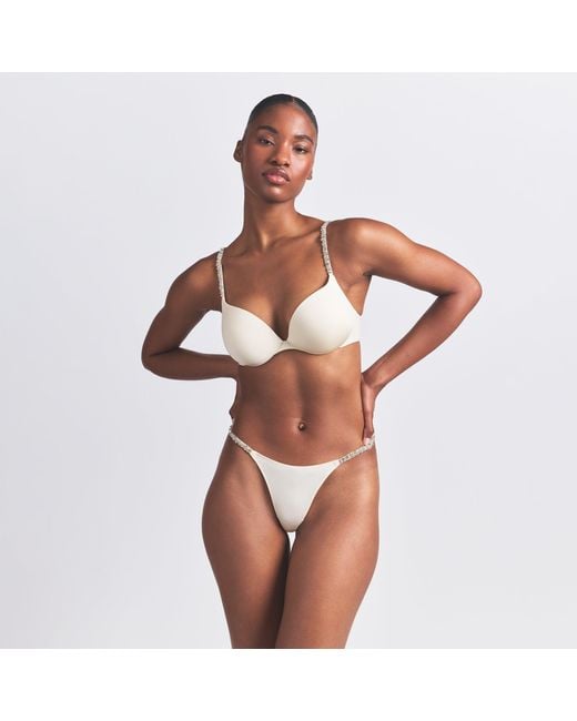 Skims Natural Rhinestone Teardrop Push-Up Bra