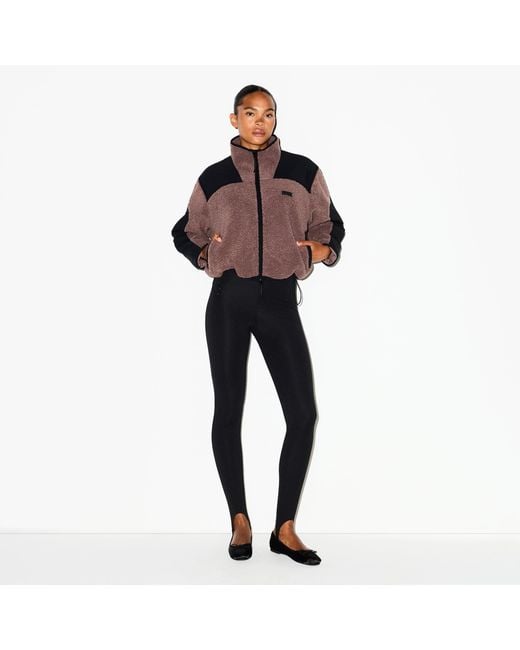 Skims Brown Boxy Zip Up Jacket