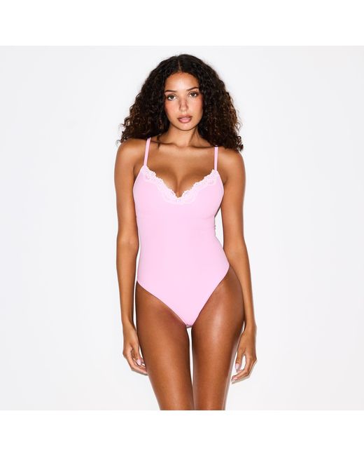 Skims Pink Push-Up Bodysuit