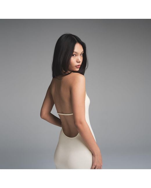 Skims White Halter Long Dress