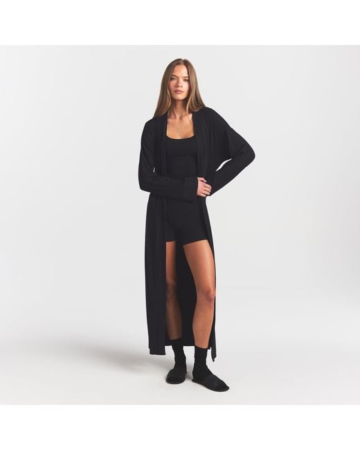 Skims Black Long Robe