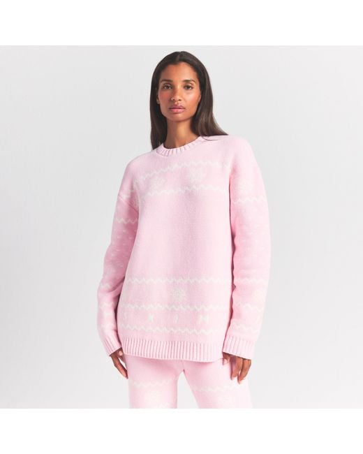Skims Pink Crewneck Pullover