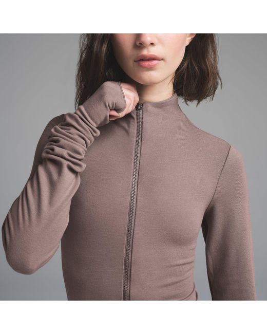 Skims Brown Zip Up Jacket Top