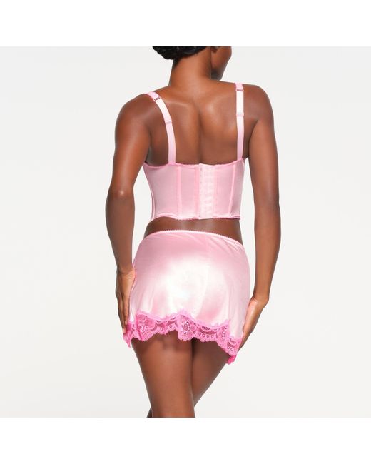 Skims Pink Lace Cropped Corset