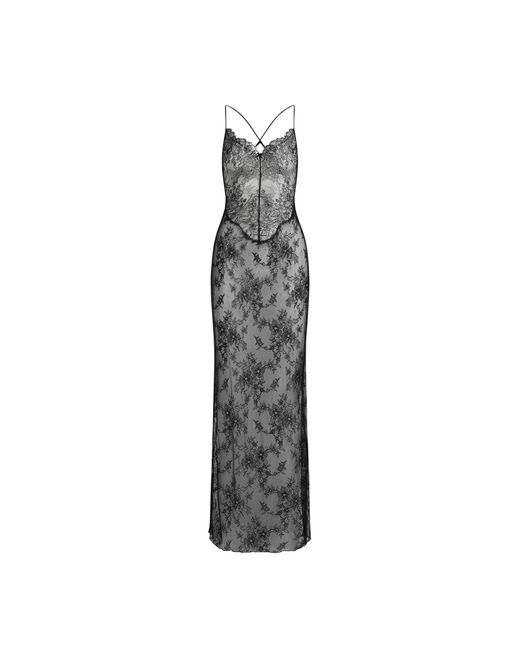 Skims Low Back Long Dress in Gray | Lyst