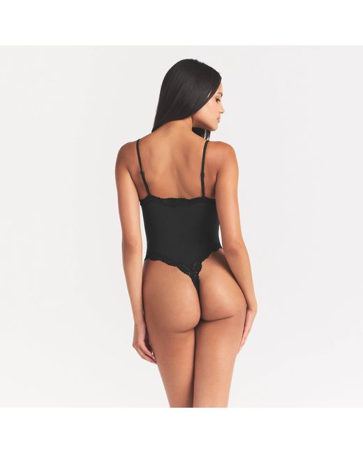 Skims Black Fits Everybody Lace Cami Bodysuit