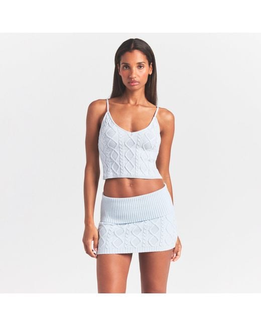 Skims Blue Cable Knit Cami Top