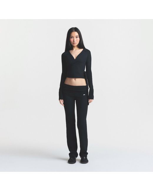 Skims Black Wrap Sweater
