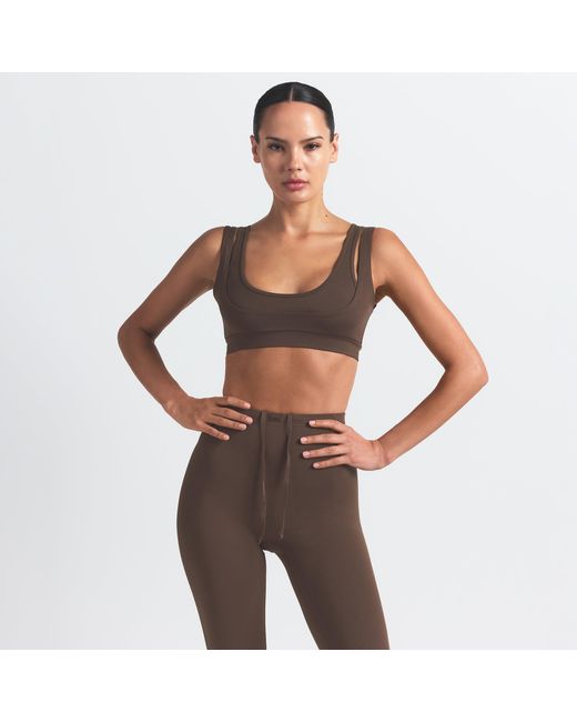 Skims Brown Double Strap Scoop Bra