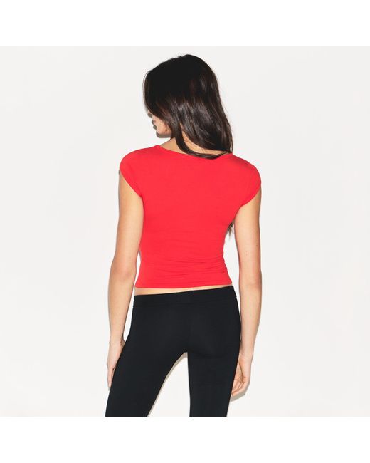 Skims Red Scoop Neck T-Shirt
