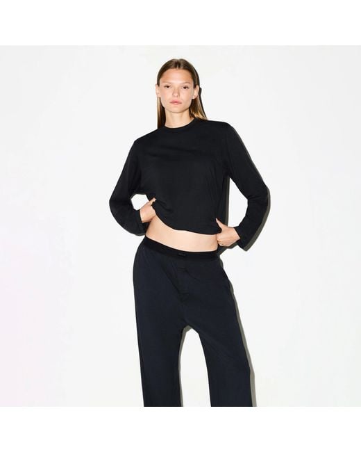 Skims Black Boyfriend Loose Pant